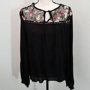 New York & Company Tops - New York & Company Black Floral Top New York & Company Tops - New York & Company Black Floral Top